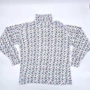 Vintage Eagles Eye Women's Floral Print Long Sleeve Turtleneck Top Size Small